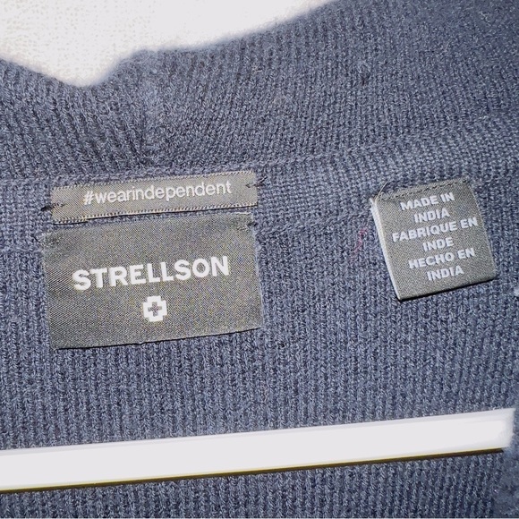 Men's Strellson Navy Blue Long Sleeve Pullover Hooded Sweater size large - Picture 4 of 7